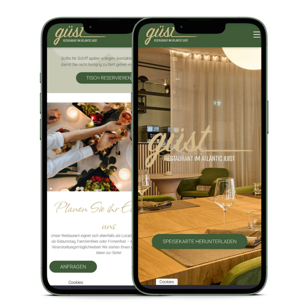 Restaurant güst Mockup Smartphone Website Restaurant güst